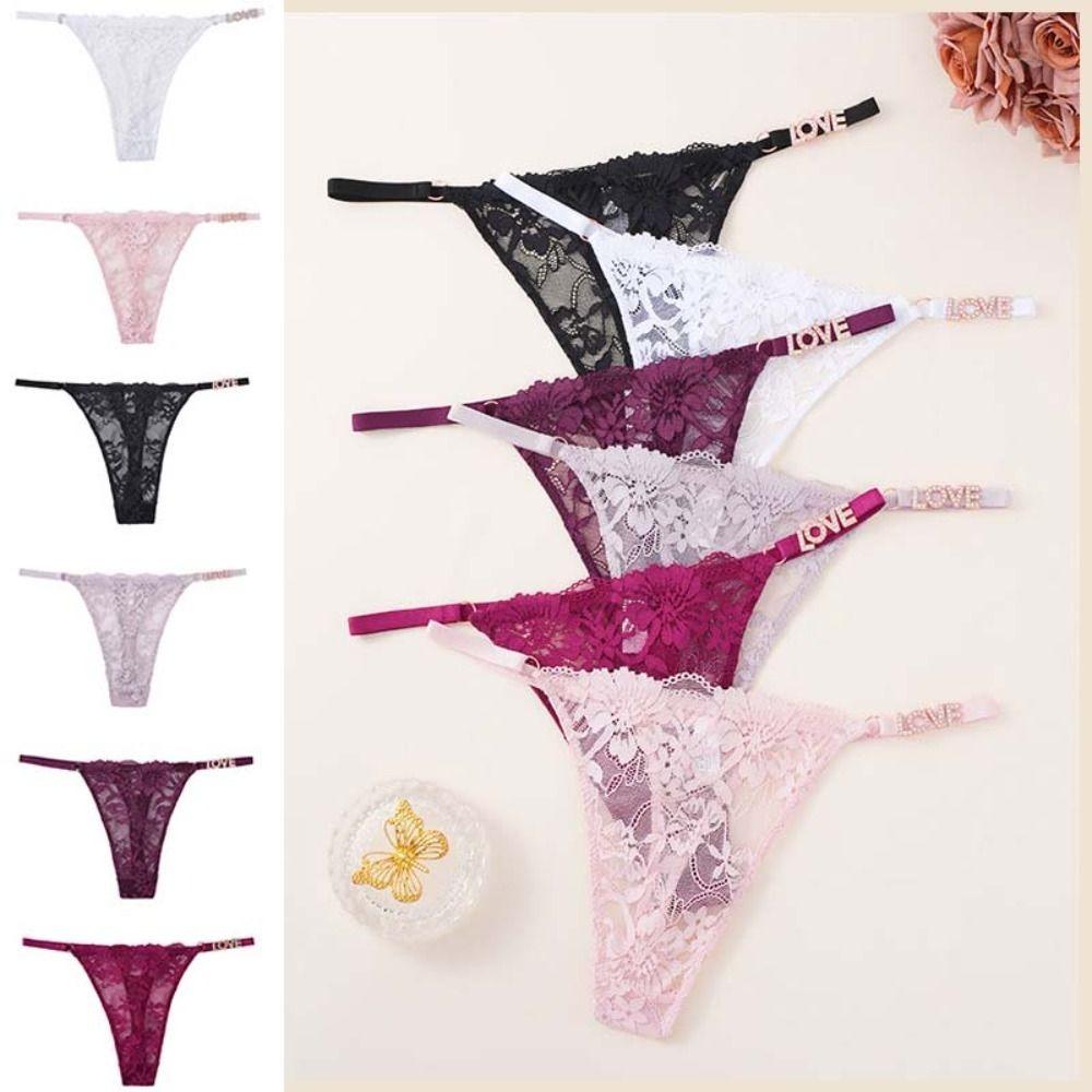Low Waist Lace Panties Seamless Thin Belt Thong Fashion Women's Mesh Briefs Beach
