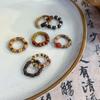 Vintage wood beaded beaded ring for women design stylish personalized ring accessories