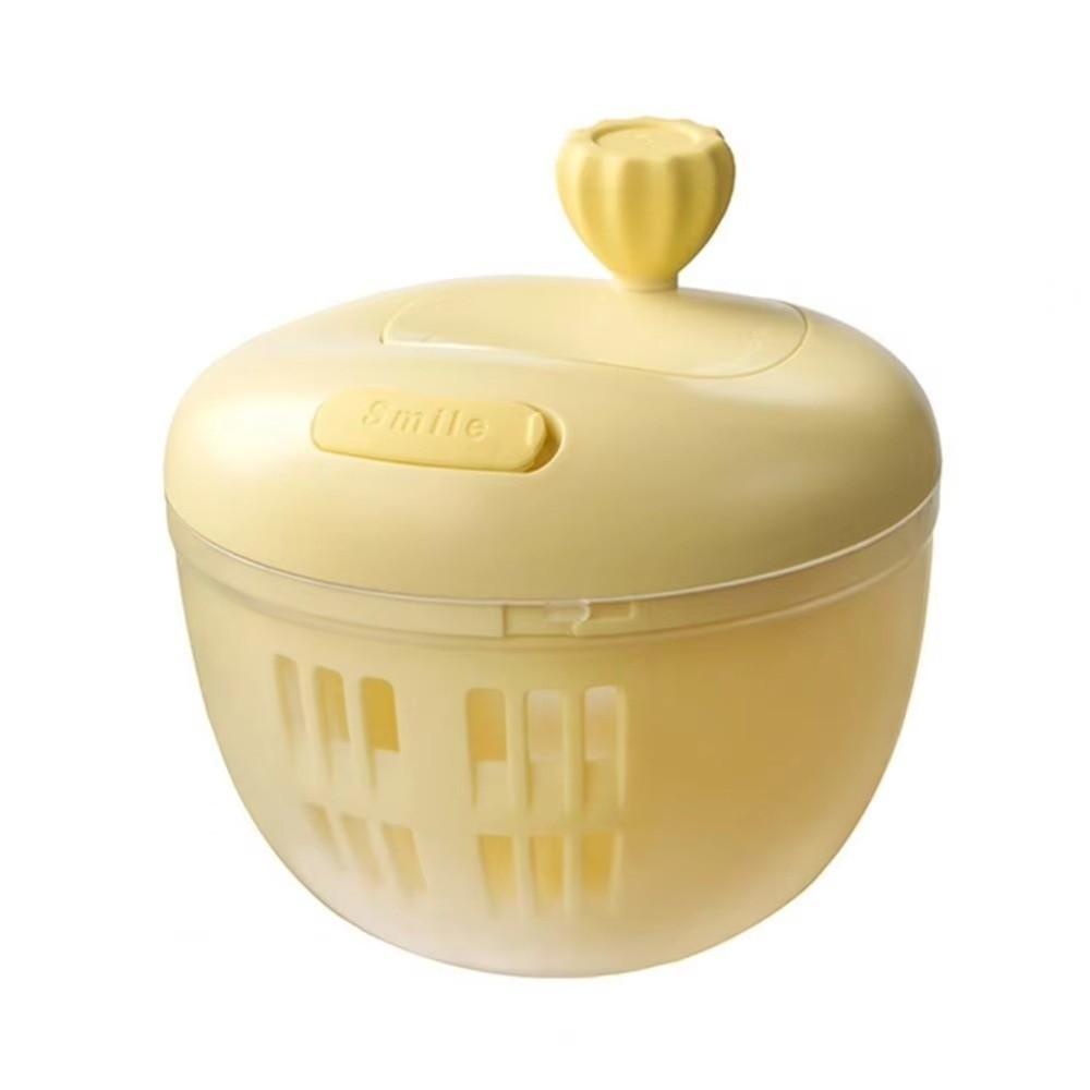 New 3-in-1 Salad Spinner with Base Manual Operation Fruit Cleaner Bowl Multi-Functional Vegetable Dehydrator Kitchen Use жёлтый