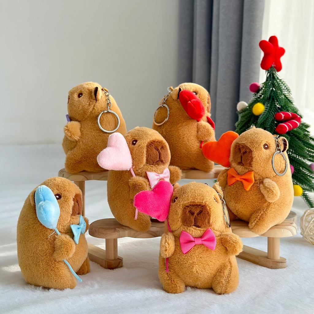 Kapibala Plüsch-Anhänger, süße Capybar-Puppe, Stoffpuppe, Schlüsselanhänger, 10,2 cm große Greifpuppe