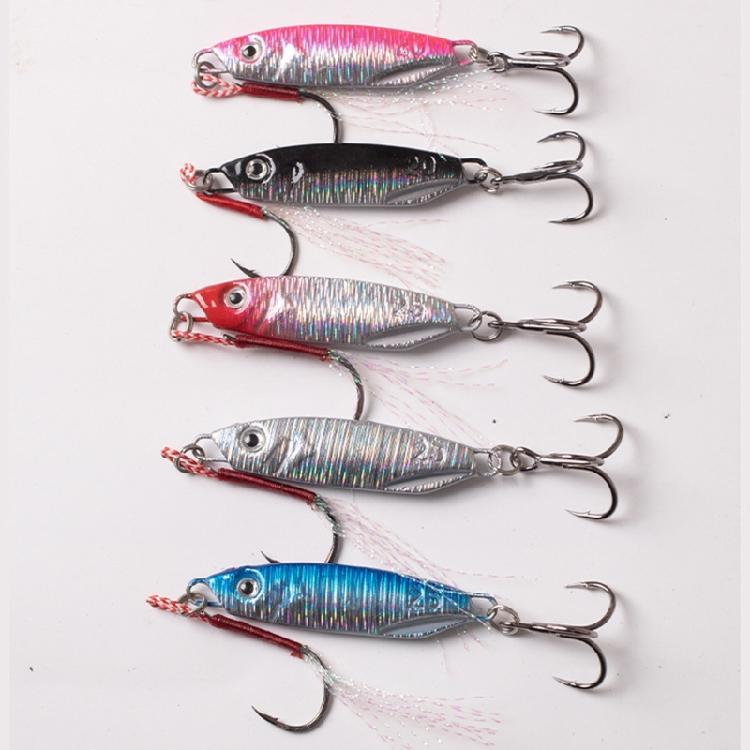 5Pcs Sinking Fishing Baits Cast Jigging Spoon Lures High Reflective Baits Casting Jigs Saltwater Fishing Accessories
