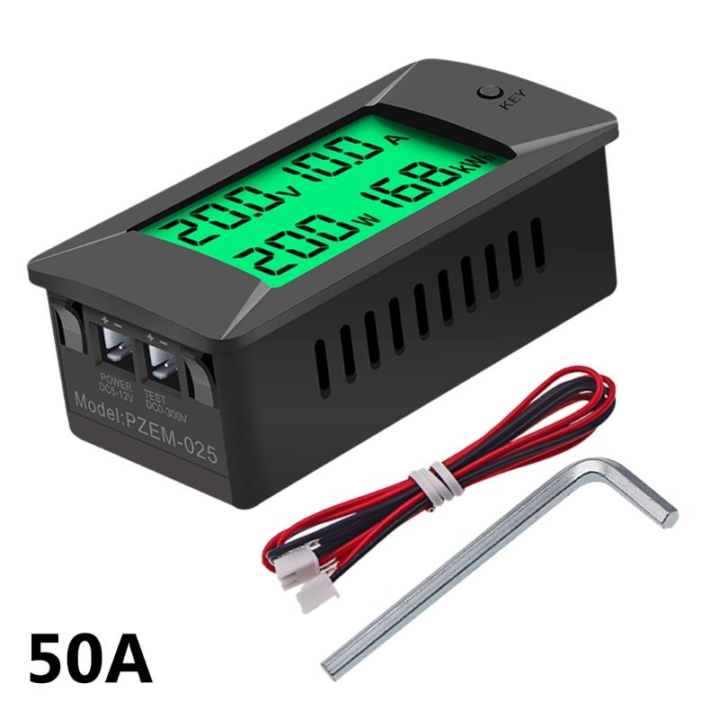 Newest 0-300V Shunt Bulit-In DC Digital Battery Tester Bidirectional Ammeter Voltmeter Power Energy Watt Meter