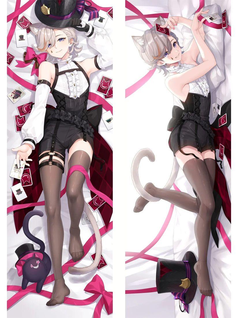 

Genshin Impact Lyney Косплей Dakimakura обнимающее тело наволочка костюм Lyney длинная 2-сторонняя наволочка Рождественские подарки 120x40cm Pillowcase