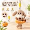 Brown Dachshund Sausage Dog Plush Pendant Plush Material Stuffed Animal Charm  Backpack Charm