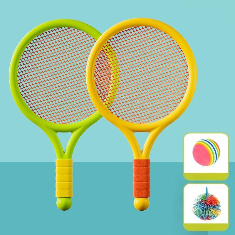 Creative Children's Badminton Racket Elastic Racket Parent-child Interaction Outdoor Sports Tennis Racket Set Puzzle Toy Gift