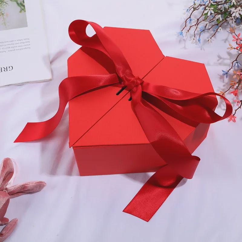 Elegante Caja de Regalo Lazo de Amor para Bodas, Compromisos, Festivales o Cumpleaños