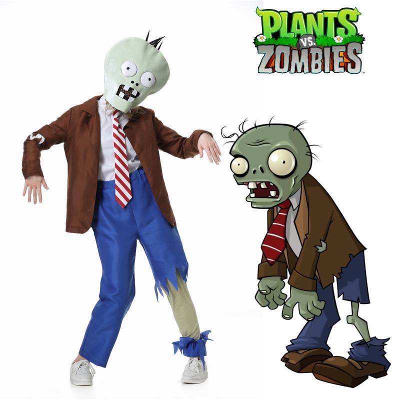 Zombies Vs Plants Cosplay Costume Set Halloween Dress Up Props Kids Gift Adults
