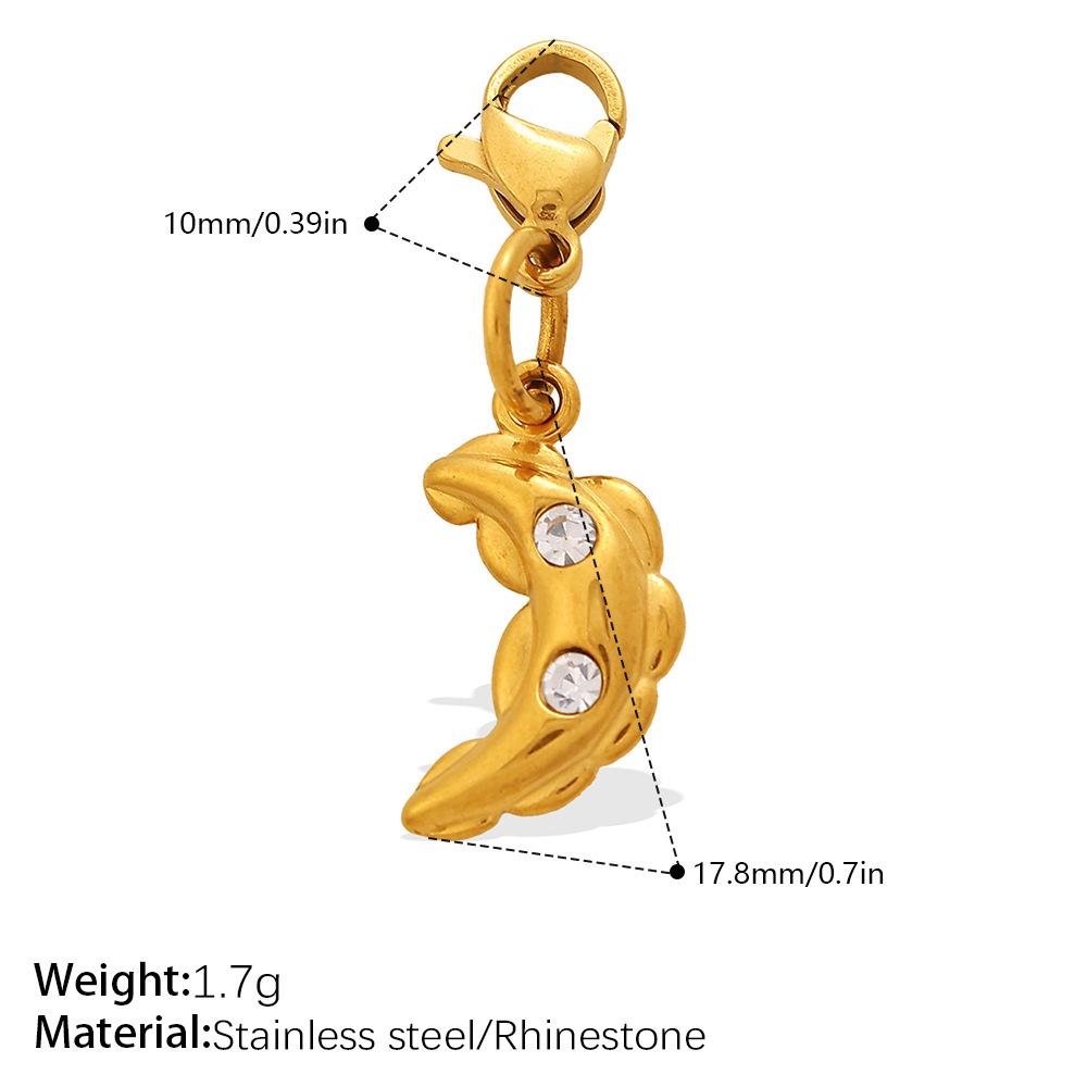 Fashion Light Luxury Diamond Star Moon Sun Lobster Buckle Pendant Stainless Steel Gold Plated DIY Versatile Accessories