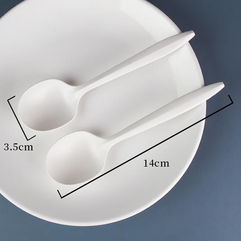 Disposable Thick White Spoons with Tissue