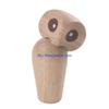 652F Lovely Owl Bird Animal Figurines Wooden Tabletop Shelf Statues Living Room Decor