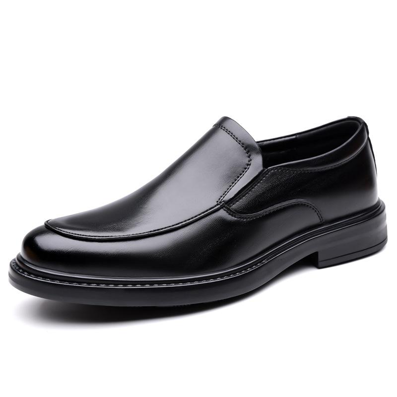 Fashion 2025 Spring Autumn New Fashion Men's Leather Shoes Solid Color Slip-on Business Formal Casual Designer Shoes for Men