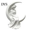 Literary Style Statue Moon Goddess Fairy Figurine, Matte White Sculpture, 3D Printed PLA Bookshelf Ornaments Winged Statue, Mystical Fantasy