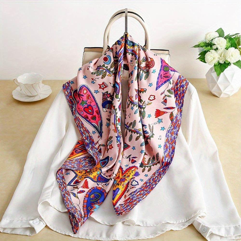 90*90cm Square Scarf Luxury Print Hijab Bandana Fashion Shawls
