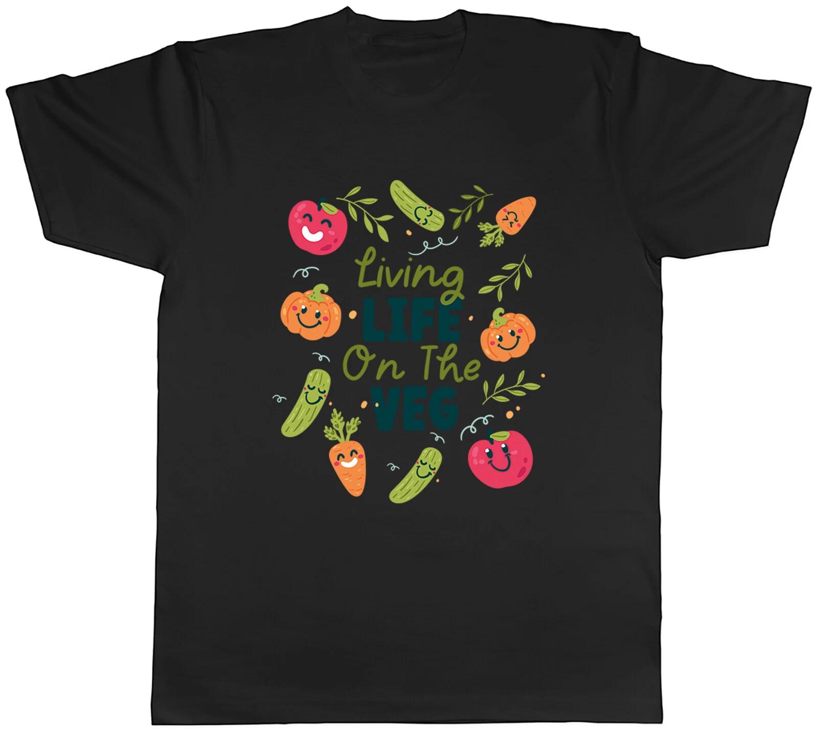Living Life on the Veg Mens T-Shirt Veggie Unisex Tee Gift L