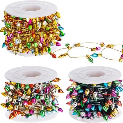 Christmas Tree Bead Strands with Lights - Green/Gold, 5 Meters, Includes 10 Hats