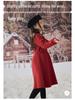 Sangluo Girls' Knit Woolen Dress - 2025 Autumn/Winter Red New Year Outfit