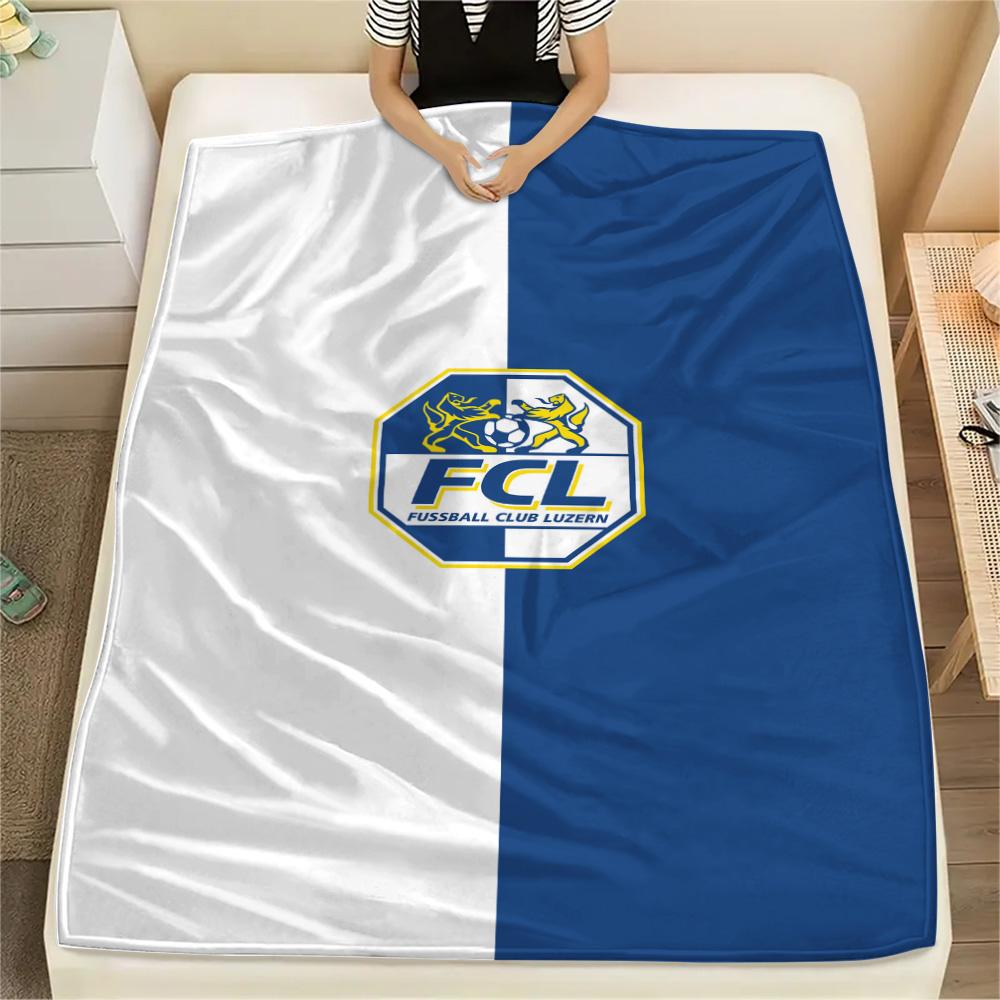 1Pc FC Luzern Print Flannel Blanket High Quality Warm Comfortable Cover for All Seasons Perfect for Gifts Home Decor