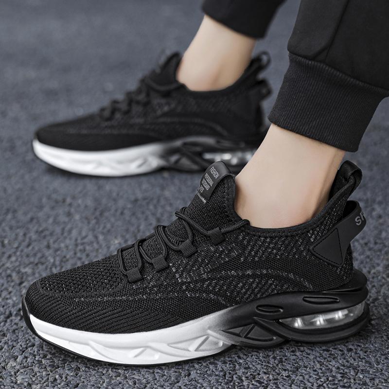 Mens New Autumn Mesh Sports Shoes Anti Slip and Shock Absorbing Air Cushion Running Shoes Trendy Outdoor Casual Walking Shoes