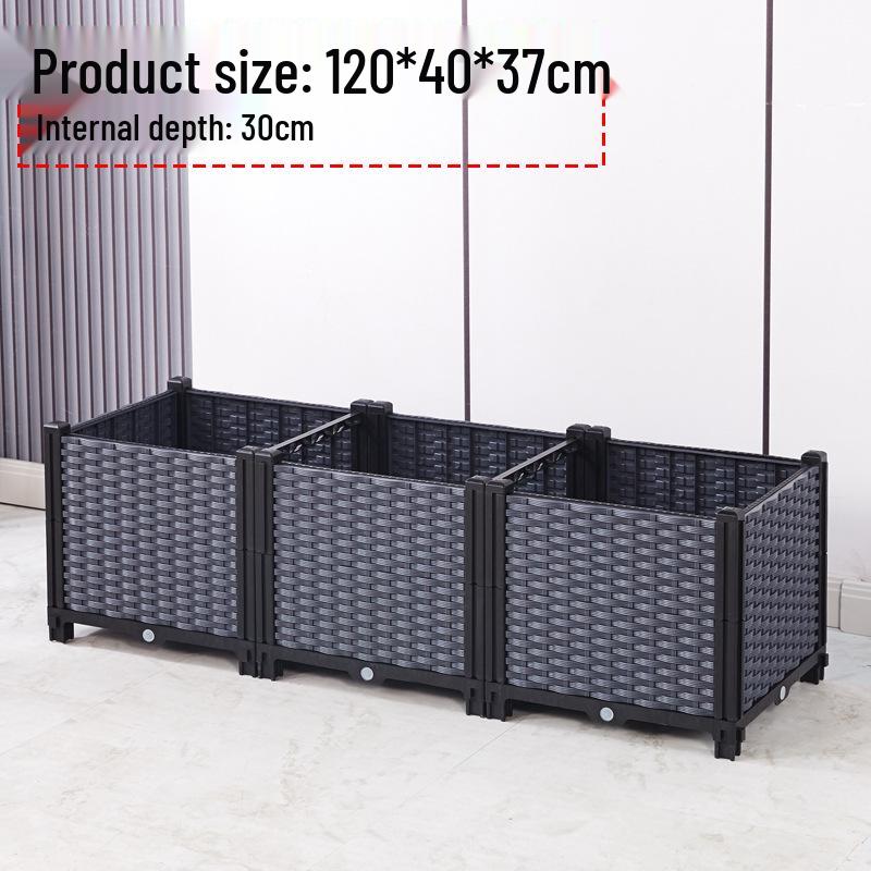 Large Plastic Flower and Vegetable Planting Box for Balcony, Courtyard, or Rooftop Gardens