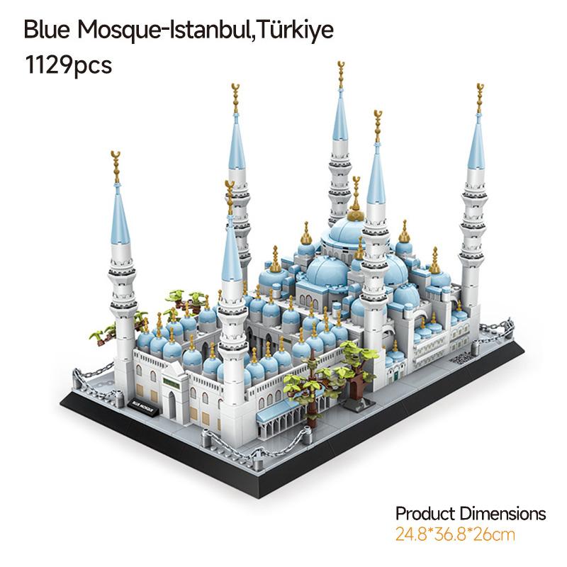 More styles Creative Mosque Famous Architecture Building Block Model Sets Bricks Toys Collection For Kids and Adults Gifts