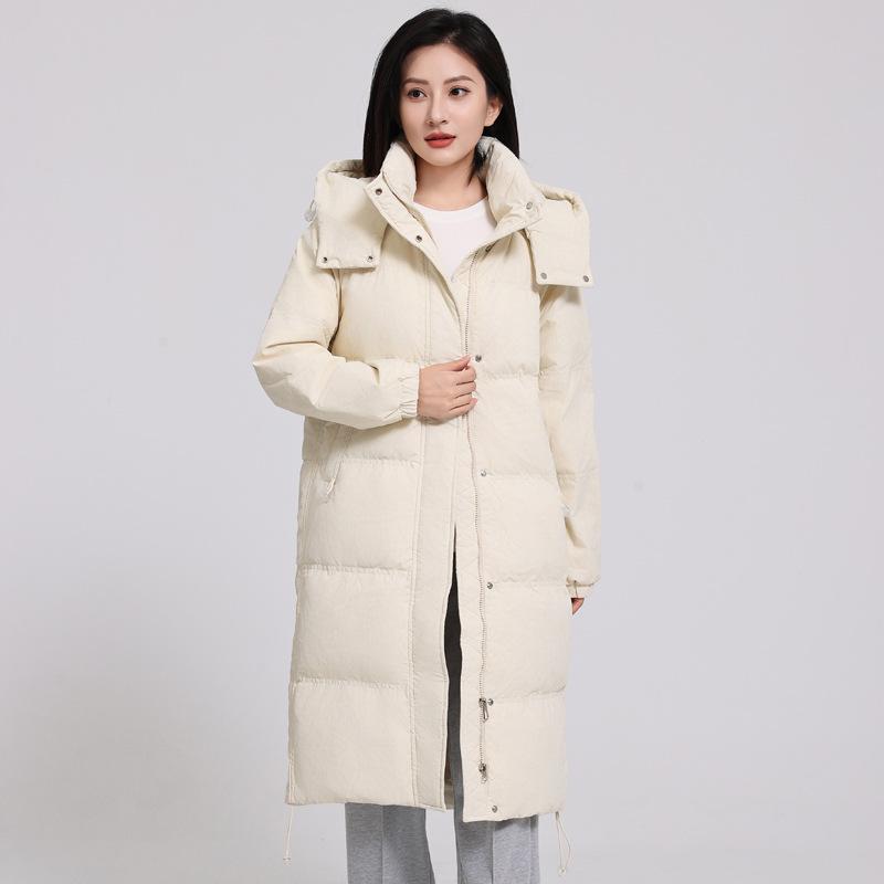 Withdrawal Northeast super thick white duck down jacket medium and long new high-end knee jacket tide