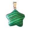 Small Star Pendant In Synthetic Malachite + Chain 2cm Diameter