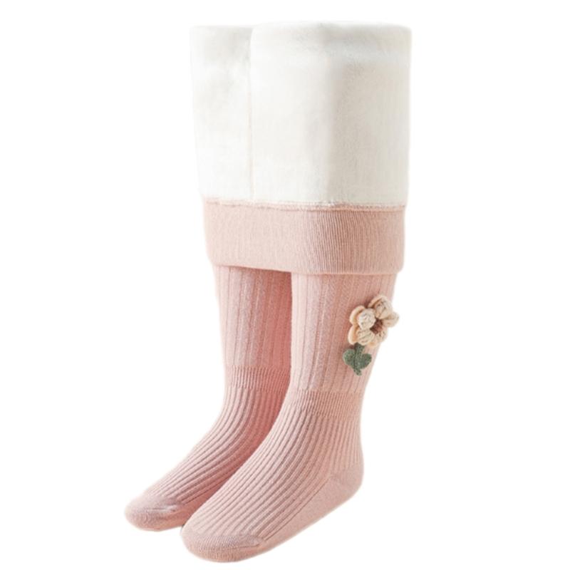 

Winer Thick Tights Girl Tights Cotton Warm Pantyhose Kid Pants Stretchy Stockings Leggings for Children 4-8 Year XXL рожевий