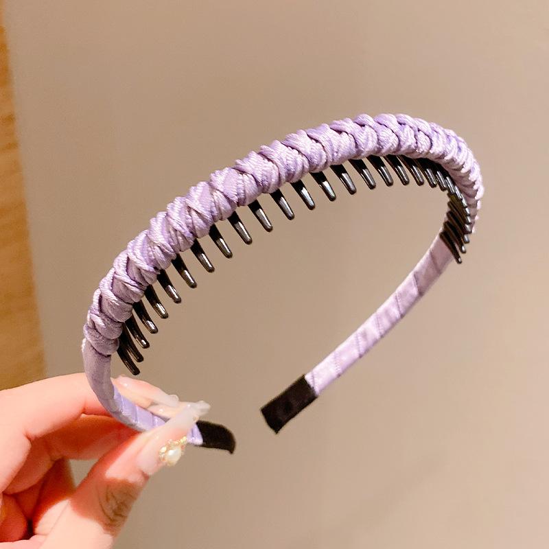 Cute Candy Colors Wrap Cloth Teeth Hairbands For Girls Sweet Hair Ornament Non-slip Headband Hair Band Fashion Hair Accessories