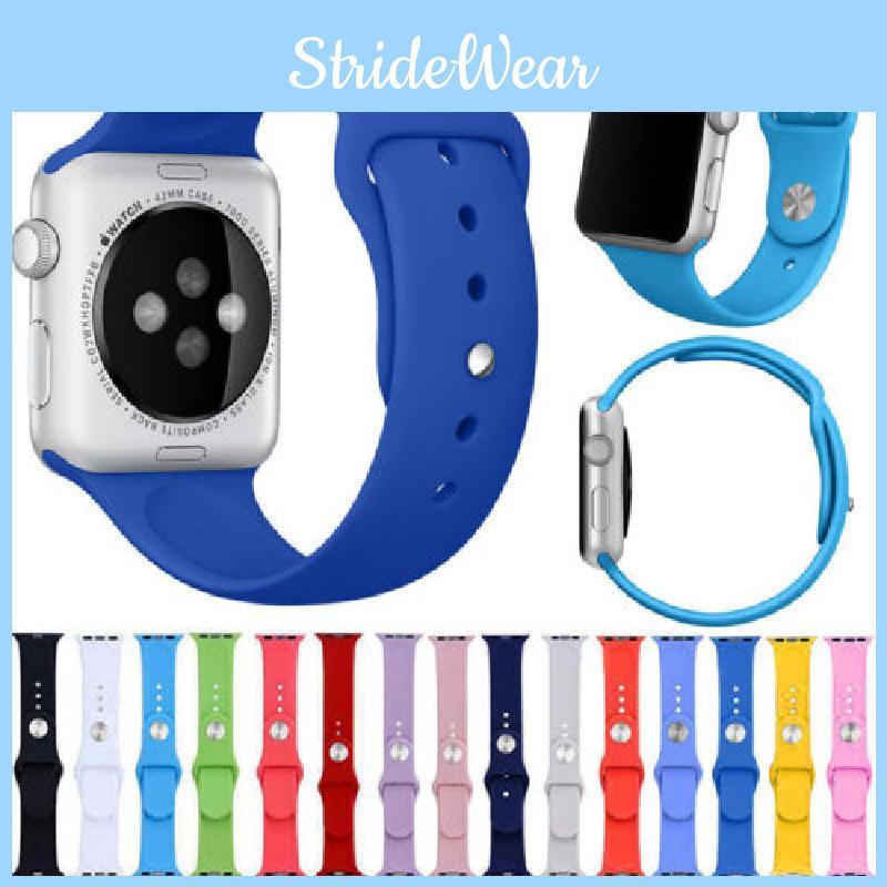 Stylish Apple Watch Band Slim Silicone Strap Lightweight Double Buckle