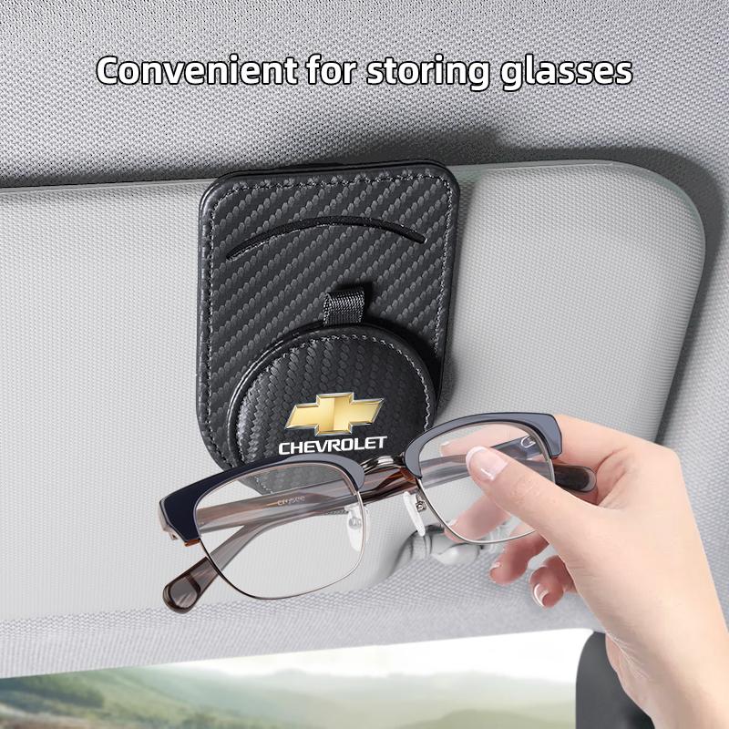 Leather Car Glasses Clip Sunglasses Box Sun Visor Eyeglasses Card Holder For Chevrolet CRUZE Spark Captiva Tracker Epica SS Sail