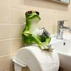 Funny Frog Toilet Paper Holder Wall Mounted Paper Roll Holder Novelty Resin Frog Towel Tissue Dispenser for Bathroom Decor