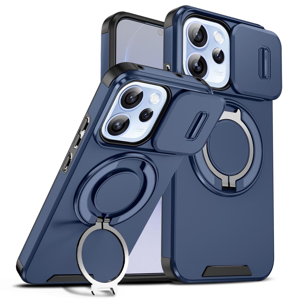 For Oppo Reno15 ProMini Case Reno 15 ProMax Cover Reno15 Pro Magnetic Ring Armor Slide Camera Lens Magsafe Wireless Charge Cover