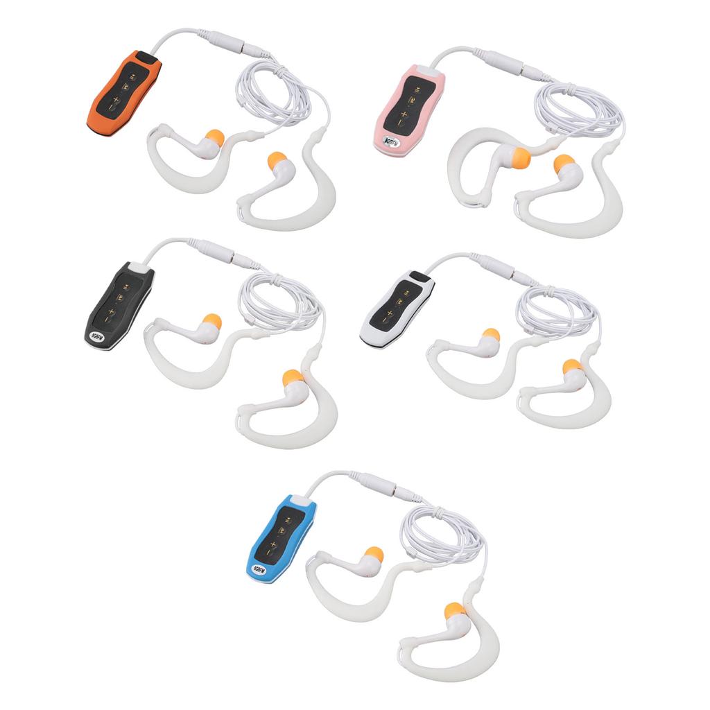 MP3 Player IPX8 Waterproof Rechargeable USB2.0 Music Player with Waterproof Earphone for Swimming Di