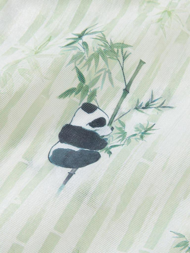 Trendy Summer Retro Chinese Stand-Collar Shirt with Frog Button Print for Boys