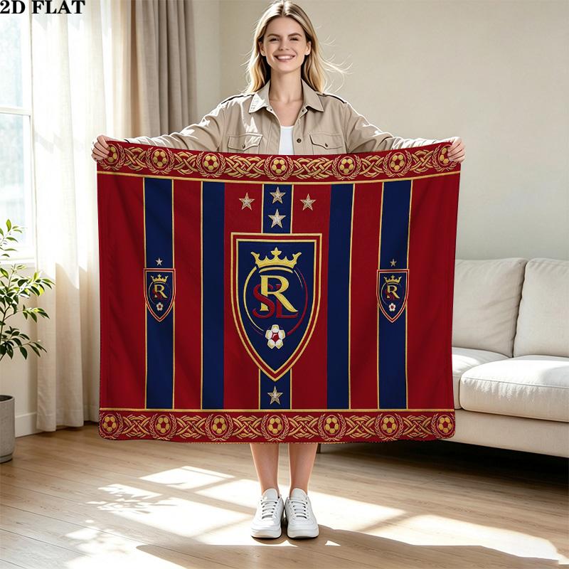 Real Salt Lake Print Flannel Blanket High Quality Warm Comfortable Cover for All Seasons Perfect for Gifts Home Decor