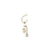 CHANEL Pearl Rhinestone Numbers Metal Earrings Women's White