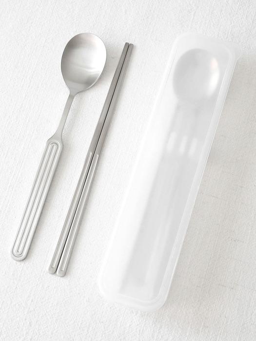 

kamomekitchen kamomekitchen ridge stainless steel cutlery set + adult cutlery case Glossy