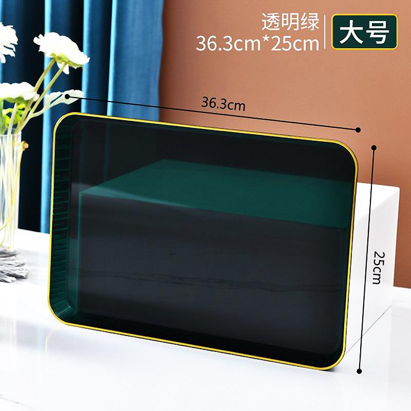 Nordic Phnom Penh Plastic Tray Transparent Rectangle Pallet Large Plate Tea Drink Grocery Storage Supplies Hotel Service Tray