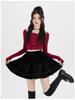 High-Waist Velvet A-Line Fluffy Skirt for Women - Autumn/Winter Collection
