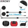 Only for XINOWY V6 PLUS Headset + Mounting Clip Base 2 In 1 Earphone for Motorcycle Helmet Bluetooth Intercom