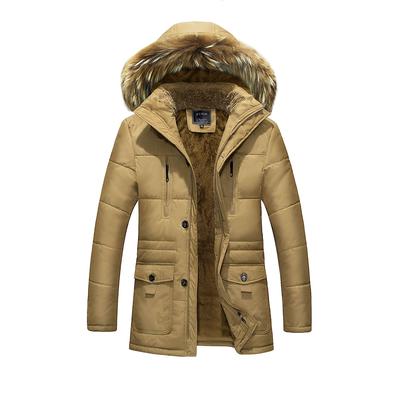 Autumn and Winter Men's Cotton Coats and Jackets, Men's Handsome Mid-length Coats, Men's Loose Large Size Cotton Coats