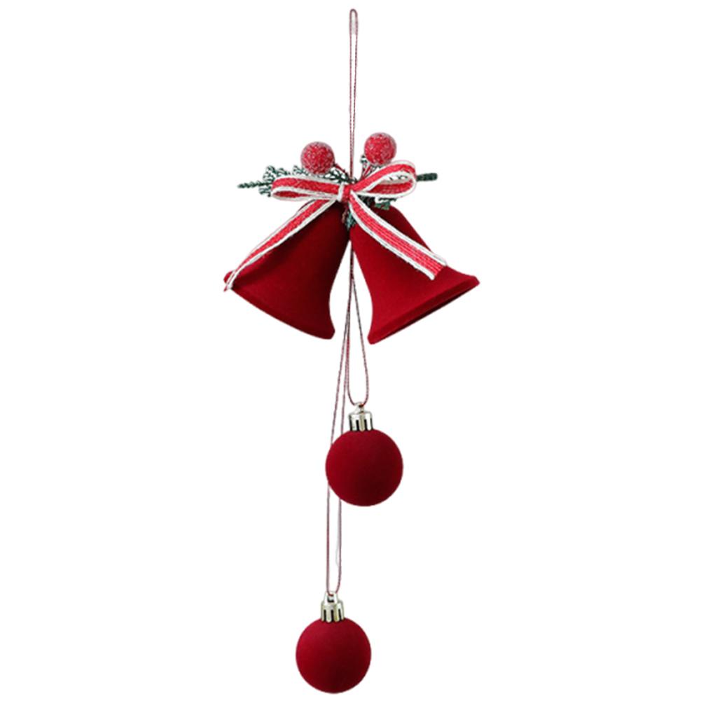 Flocked Hanging Ornament Plush Bell Pendant Bells Hanging Pendant for Christmas Window Storefront Home Decor