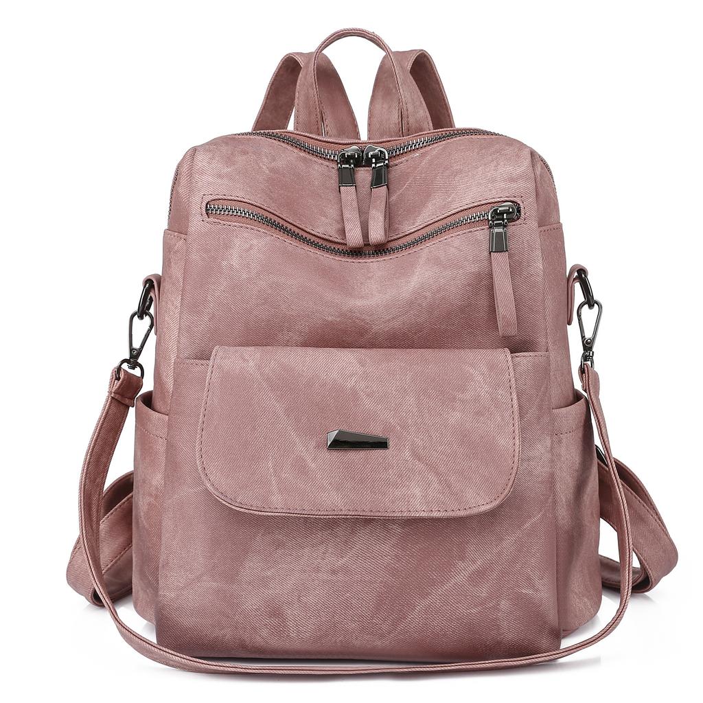 Bags and Shoulders Popular PU Girls Backpack Retro Style Genderless Women Backpack Small Backpack