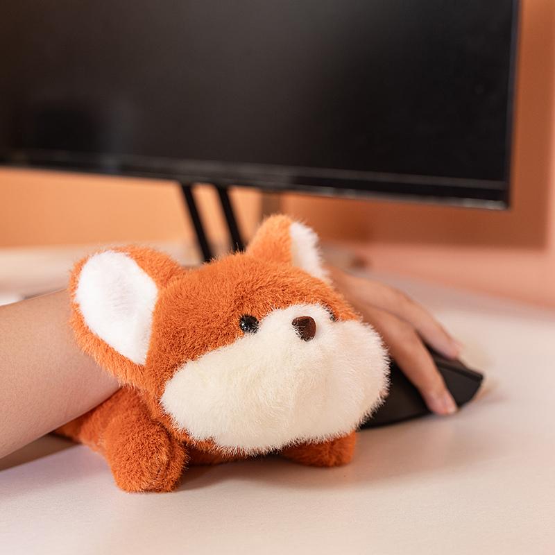 1Pc 17cm Kawaii Lying Fox Raccoon PigShiba Inu Black Cat Plushie Doll Cute Animal Toy Accompany Dolls Funny Birthday Xmas Gift