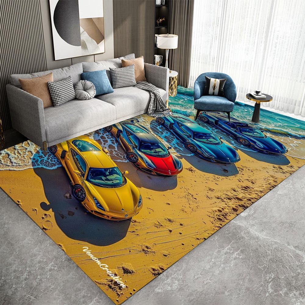 Car Carpet Cartoon Living Room Bedroom Kitchen Sofa Table Balcony Rug Non-slip Washable Mat Exquisite Home Ornaments
