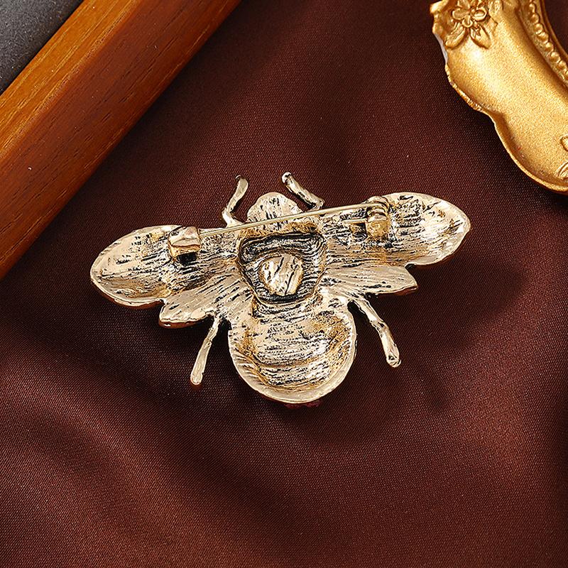 Broșe Insectă Albină Metal Cristal Stras Vintage Pentru Femei Haine Palton Accesorii Bijuterii Cadou