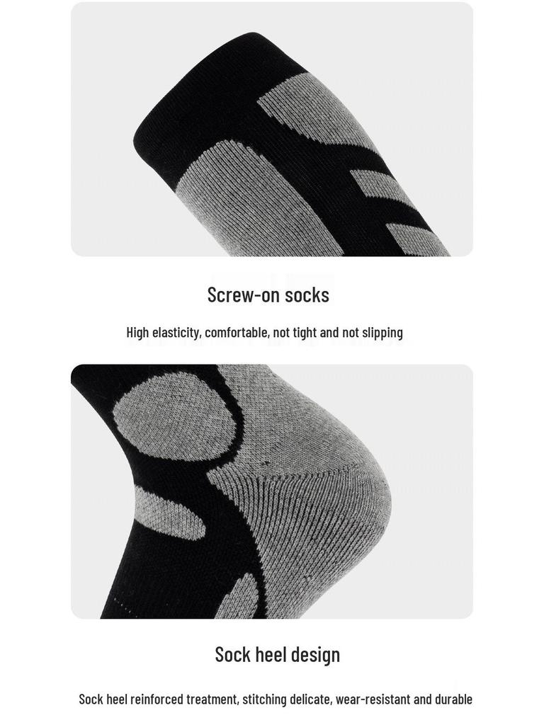 Skisocken Outdoor-Sport: Dickes Frottee, Überknie, Schweißabsorbierend, Warme & Bequeme Wandersocken