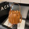 Tassel Handbag Drawstring Bucket Bag Women's Shoulder Crossbody Bag