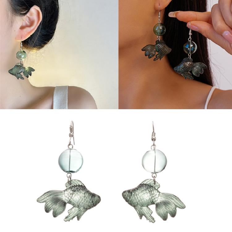 Unique Ear Buckles Goldfish Charm Earrings Elegant Accessories Fashion Females Ear Jewelry Suitable for Party Daily