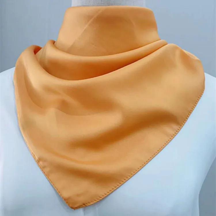 70*70cm Bandana Head Scarf For Women Silk Satin Hair Scarfs Female Cute Handkerchief Neck Scarves For Ladies Green Black White